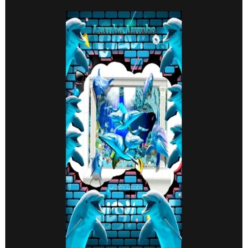 stiker pintu kamar mandi motif ikan