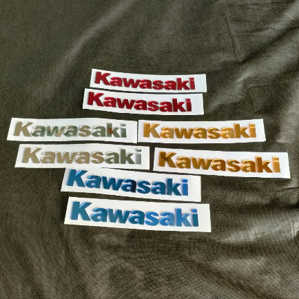 Emblem Kawasaki Logo Stiker Tulisan Timbul