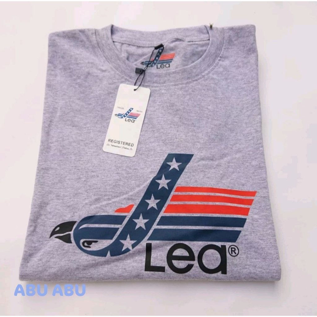 Kaos Pria Branded Lea Distro Premium M L XL XXL Original Model Terbaru - Tshirt Putih Cowok
