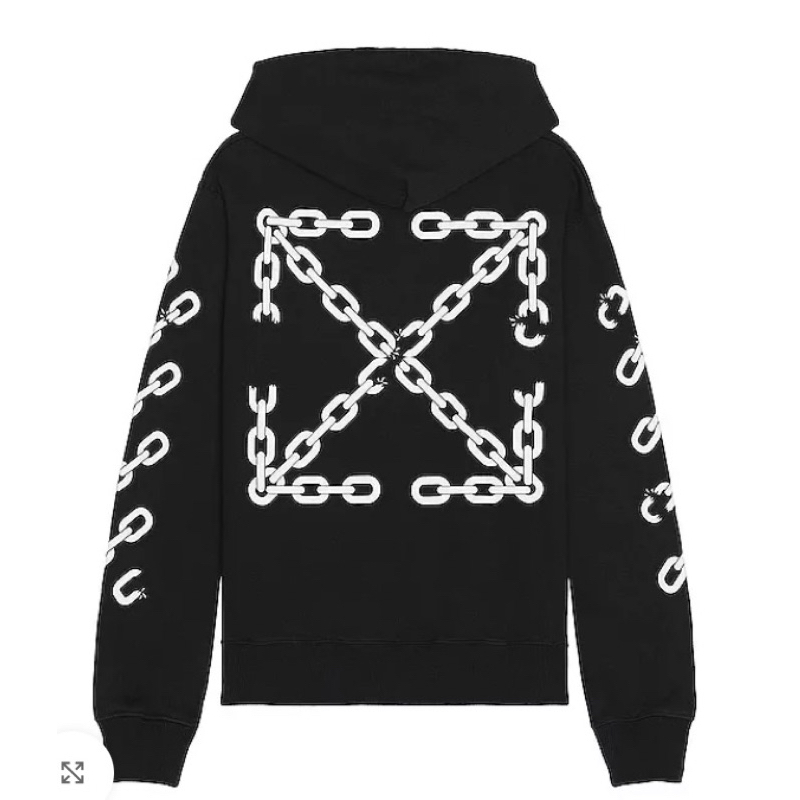 OFF WHITE CHAIN ARROWS BLACK HOODIE