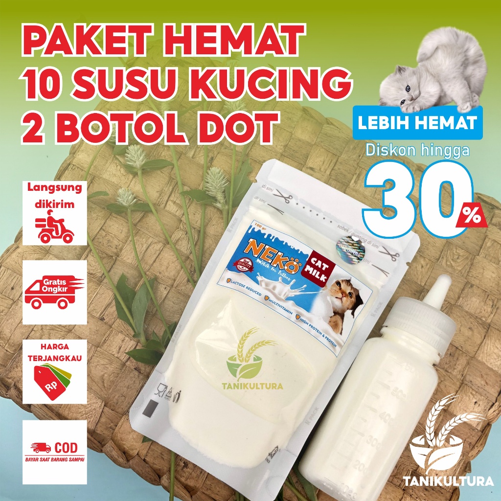 Paket Susu Kucing Dan Dot Kucing Kitten Bayi 0 2 Bulan Hingga Dewasa Cat Milk Replacer Bundle Susu K