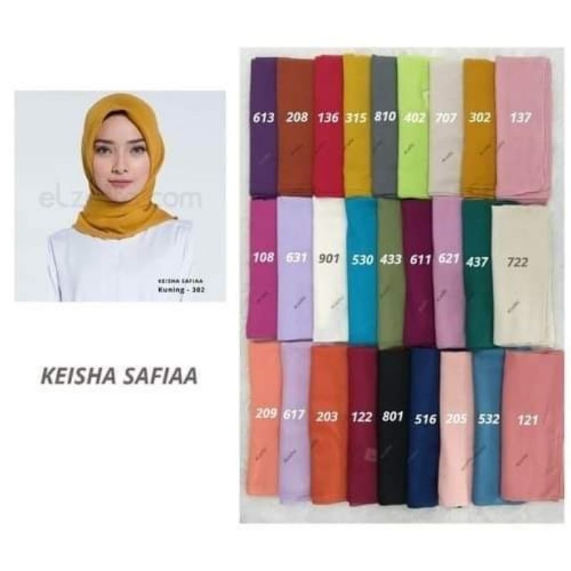 Elzatta Keisha Safiaa Elhijab Elstyle Kerudung Motif Hijab Segi Empat