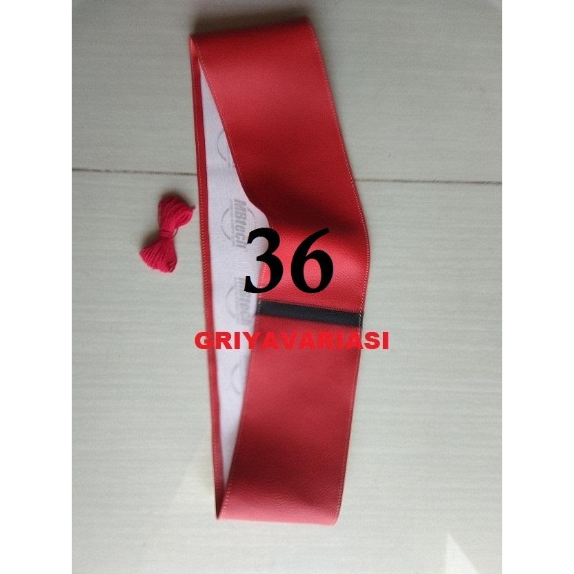 Cover Stir Mobil /Sarung Setir Mobil merah kombns hitam uk.36cm MBtech