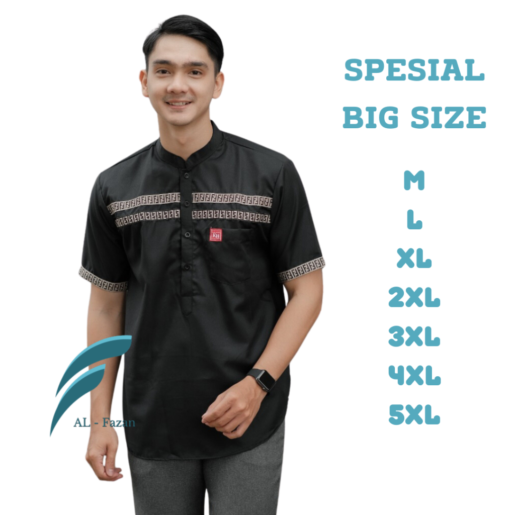 Baju koko Jumbo Baju Koko Kurta Jumbo lengan pendek Bahan katun Size 5XL