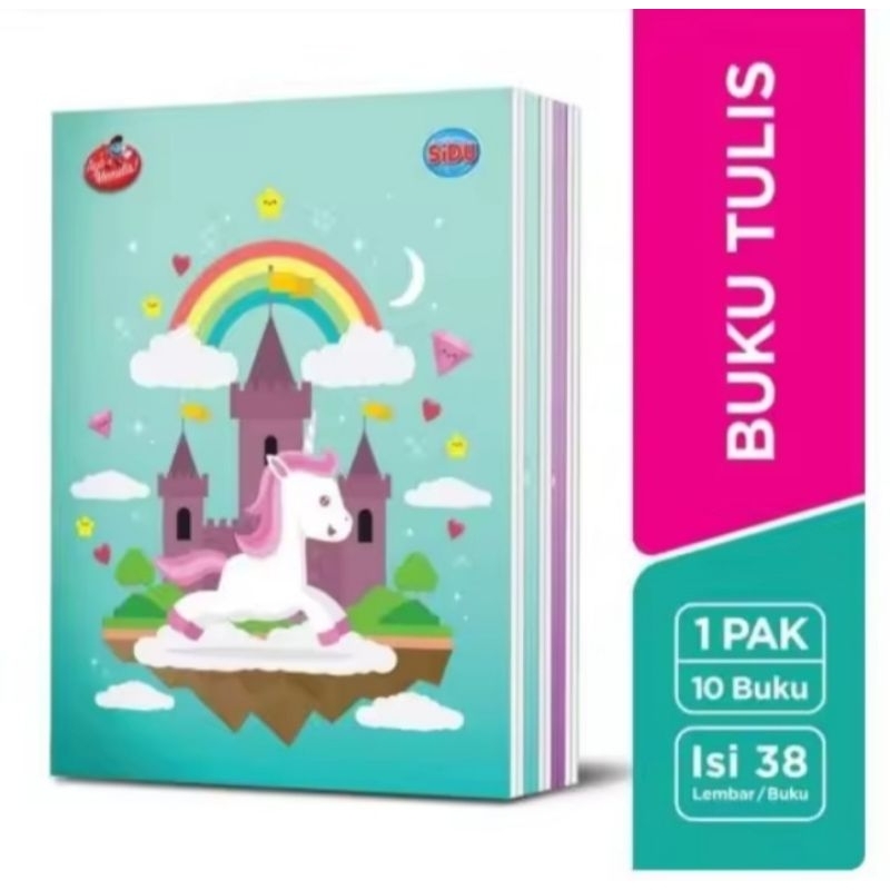 

buku tulis sekolah sidu 1 pak 10 pcs 38lembar