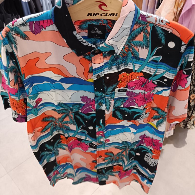 Kemeja pria Ripcurl Party pack ss shirt Black