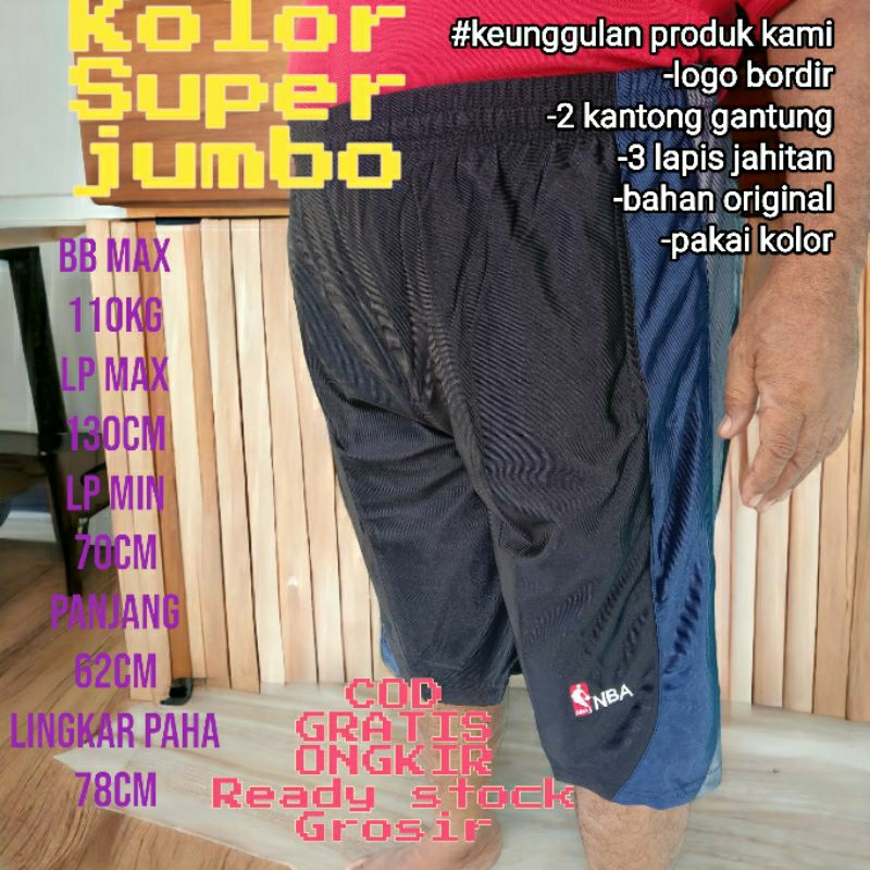 celana pendek super jumbo pria | celana pendek paragon super jumbo | kolor paragon super jumbo | cel
