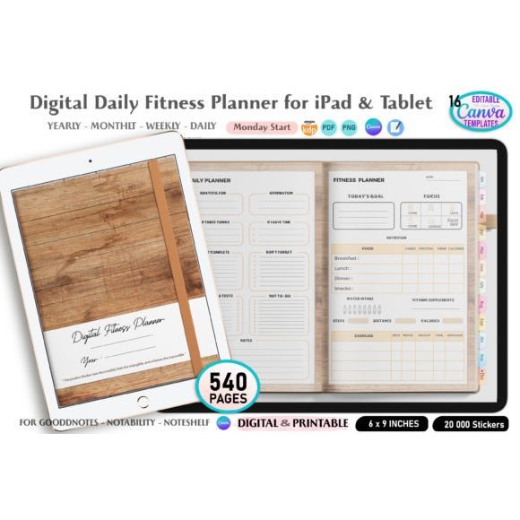 Digital Daily Fitness Planner for IPad