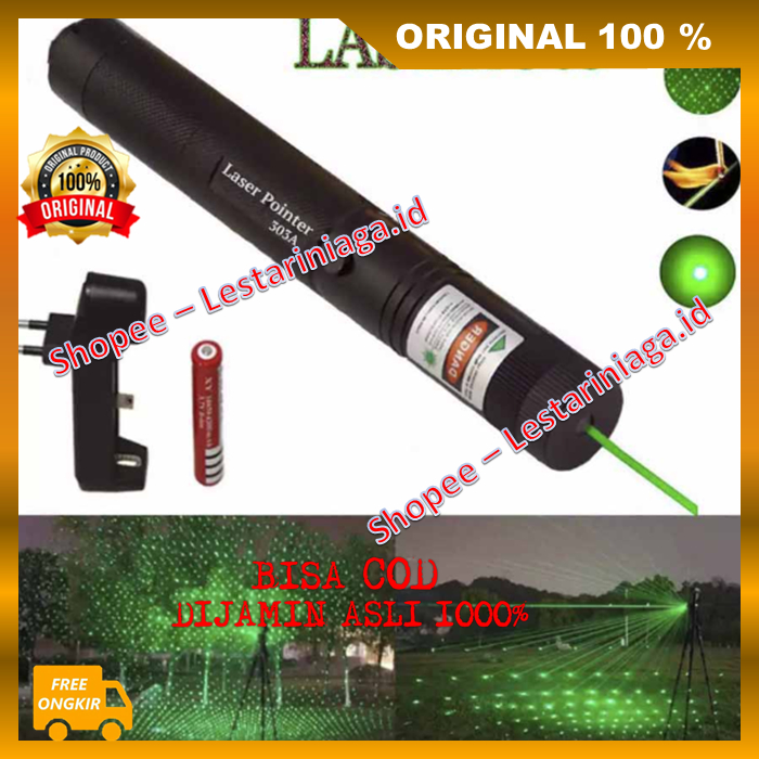 Senter Green Laser Pointer Recharge  Laser Hijau Green Laser Pointer Jarak Jauh Fullset ORIGINAL