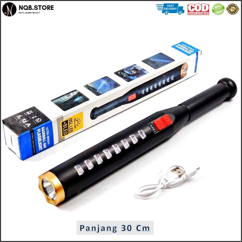 NQB - Lampu Senter Stik Panjang LED Super Terang Penerangan Bisa Di Cas - Lampu BASEBALL