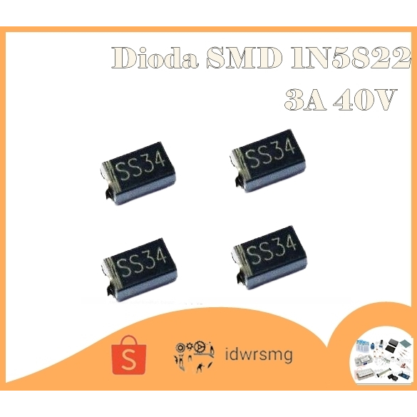 SS34 3A 40V Diode 1N5822 Dioda Schottky 3 A 40 V SMD DO-214AC