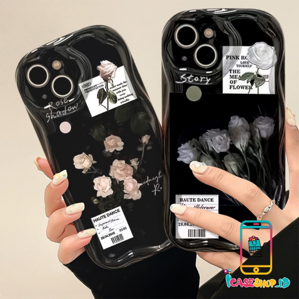 SS858 INFINIX SMART 5 6 RAM 2 RAM3 6 HD 6+ 7 8 HOT 9 10 12 12i 20 20i 30 30i 40 PLAY NOTE 12 2023 G96 30 PRO 4G SOFTCASE MOTIF FLOWER ROSE STAMP WAVE CURVED EDGE CASE IC3828