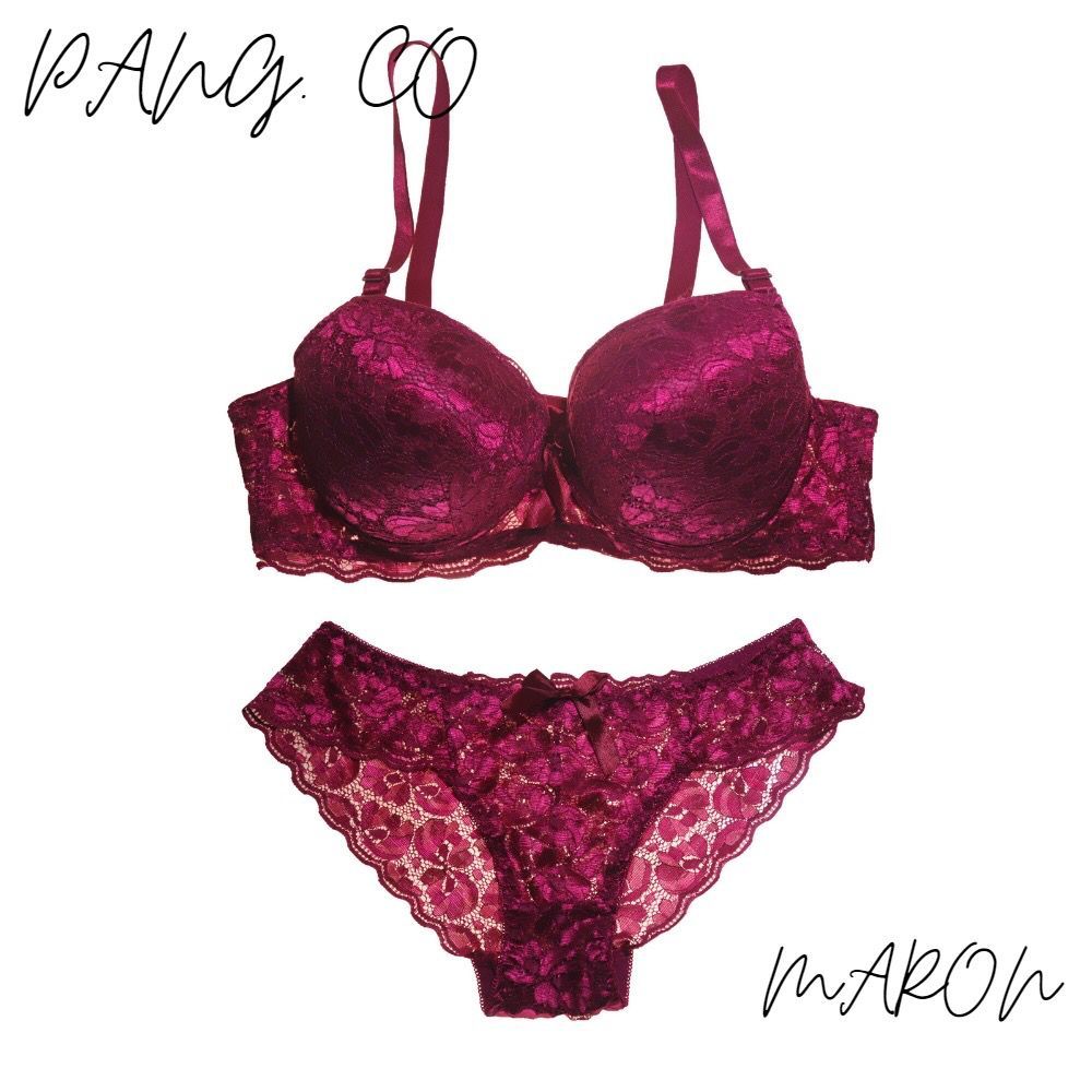 1Set Pakaian Dalaman Wanita Chawet Tebal Beha Sidi Renda Kotangh Perempuan Sexy Set Bra + Cd Cewek H