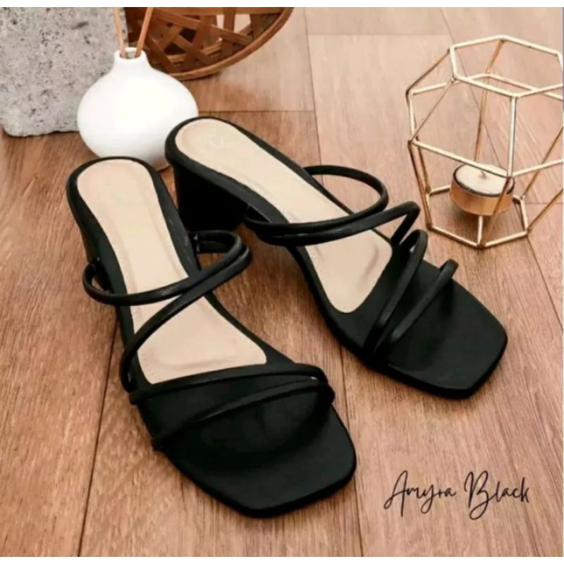 sandal wanita dewasa hak tahu 3cm elegant