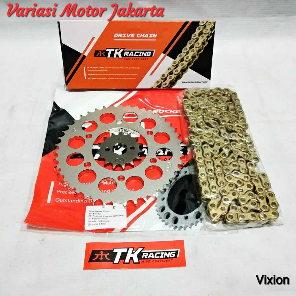 Gear Set Vixion Old Vixion New Mx King TK Racing 428 HSL Gold