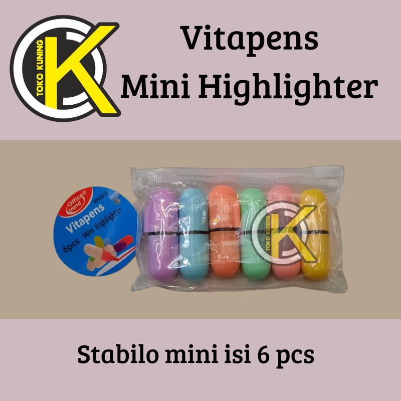

Vitapens Mini Highlighter | Stabilo mini isi 6