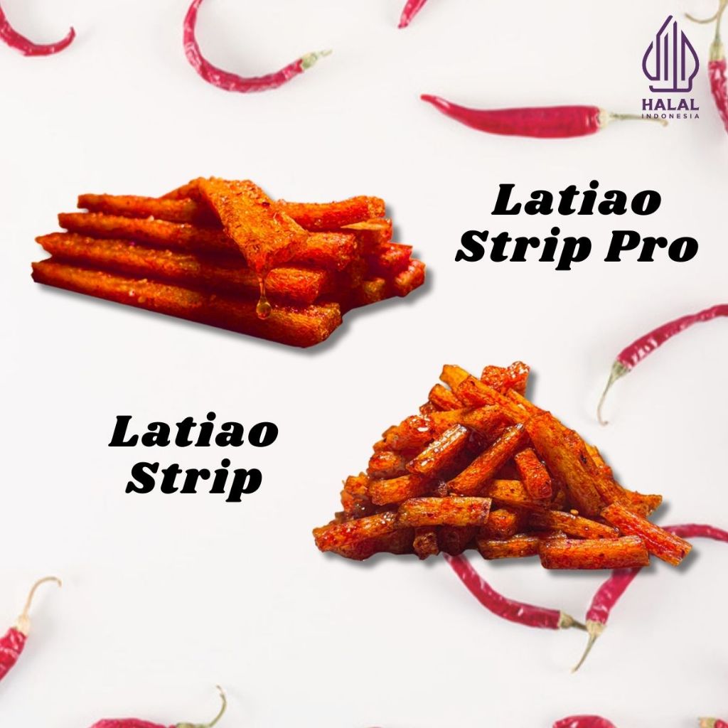 

[PAKET LATIAO] LATIAO Strip Pro (1 Pcs) + Strip (1 Pcs) | CEMILAN SNACK VEGETARIAN GLUTEN LATIAO | PEDAS LEZAT