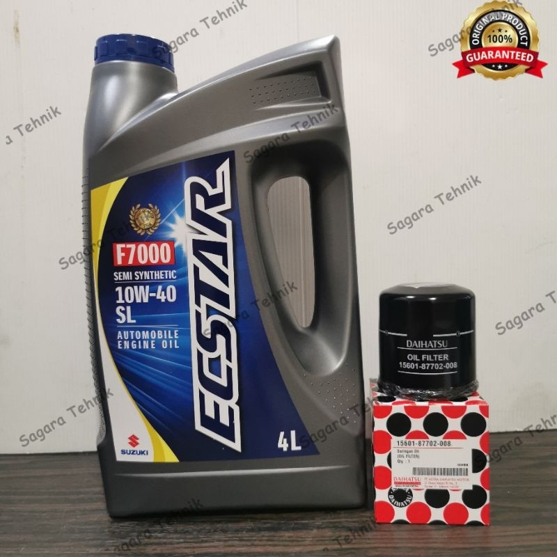 PAKET OLI + FILTER OLI ECSTAR SGO 4LITER AVANZA XENIA GRANDMAX LUXIO AYLA SIRION CALYA SIGRA FILTER 