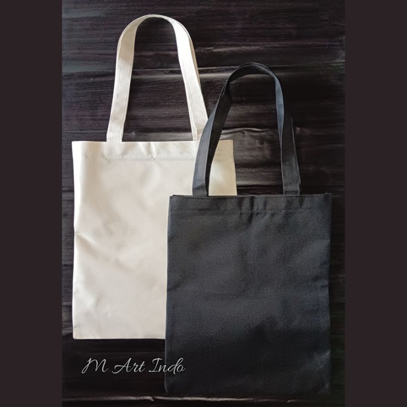 Tote Bag Kanvas Polos Resleting
