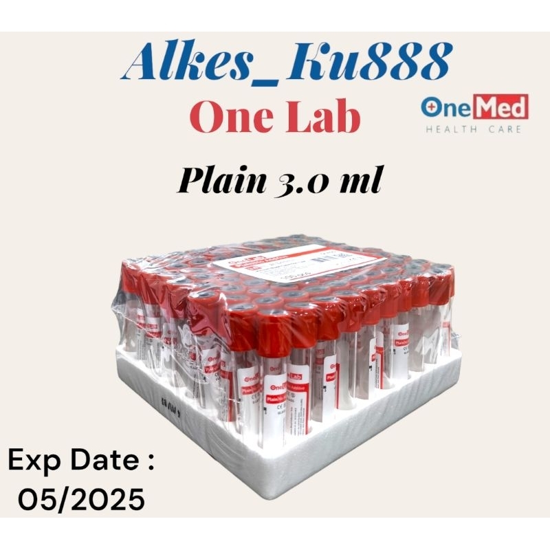 TABUNG DARAH ONELAB MERAH 3ML PLAIN BLOOD COLLECTION TUBE/TABUNG ONELAB VACUTAINER MERAH