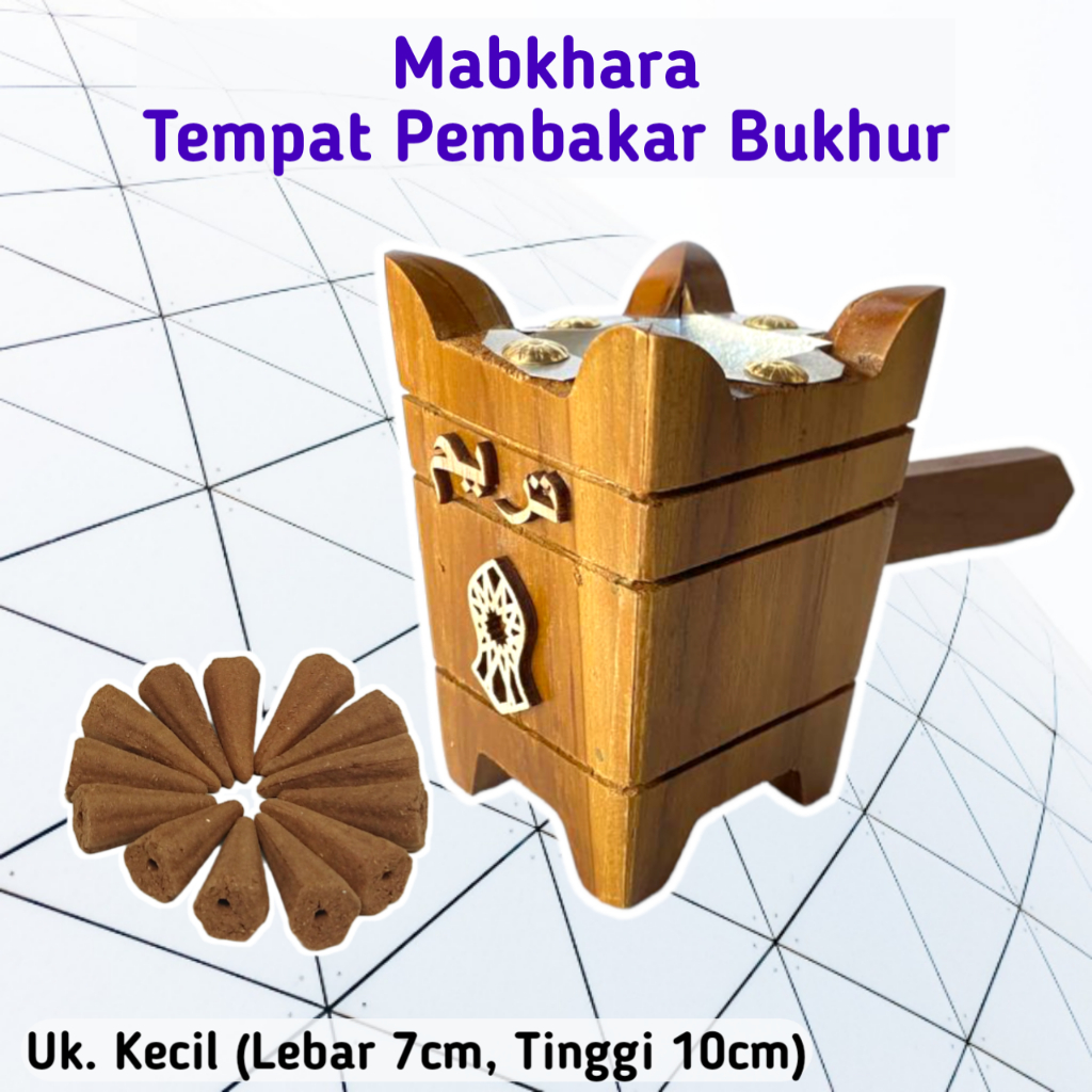 Mabkhara Mini / Perapen Kayu Jati Mabkhara / Tempat Dupa / Mabkara Bukhur / Mabkhara Logo Tarim / Pr