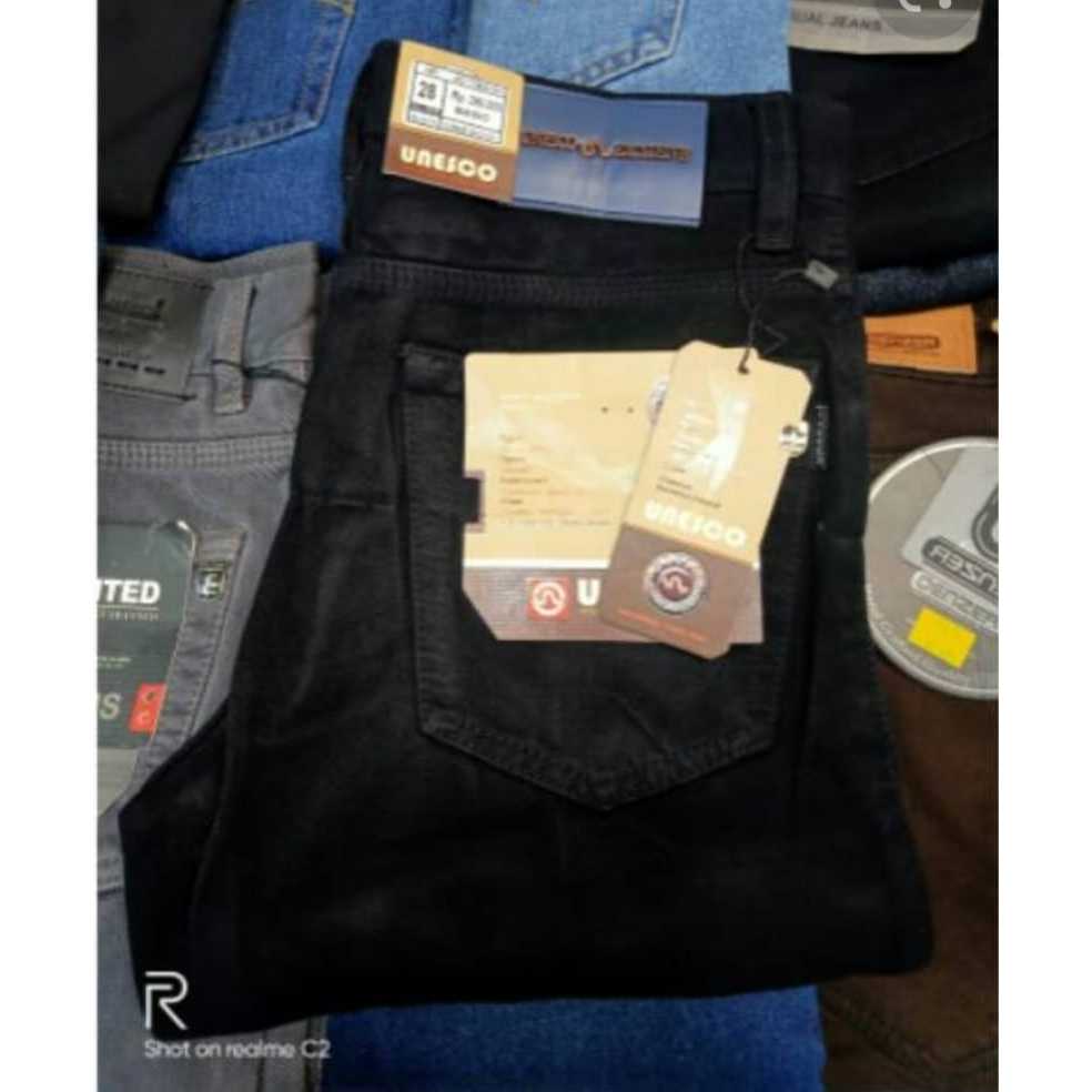 Bayar Di Tempat 39-44 Celana jeans reguler fit unesco denim// Celana softjeans besic Pria Warna Hita