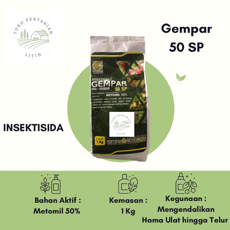 Gempar 50 SP - 1 kg ( Insektisida ) Mengendalikan Hama Ulat hingga Telur/Larva