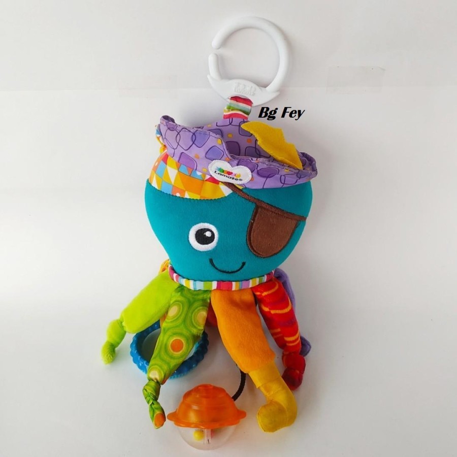 Tomy Lamaze Plush Octopus Pirate Baby Rattle - Like New