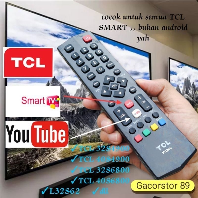 Remot tv LED TCL smart tv tcl YouTube