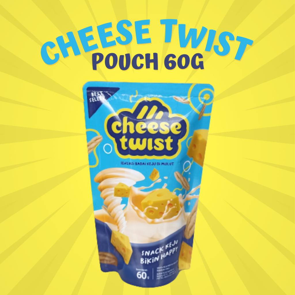 

Cheese Twist Pouch Cheese Stick Keju Premium Stik Keju Twist 60 Gram Barin
