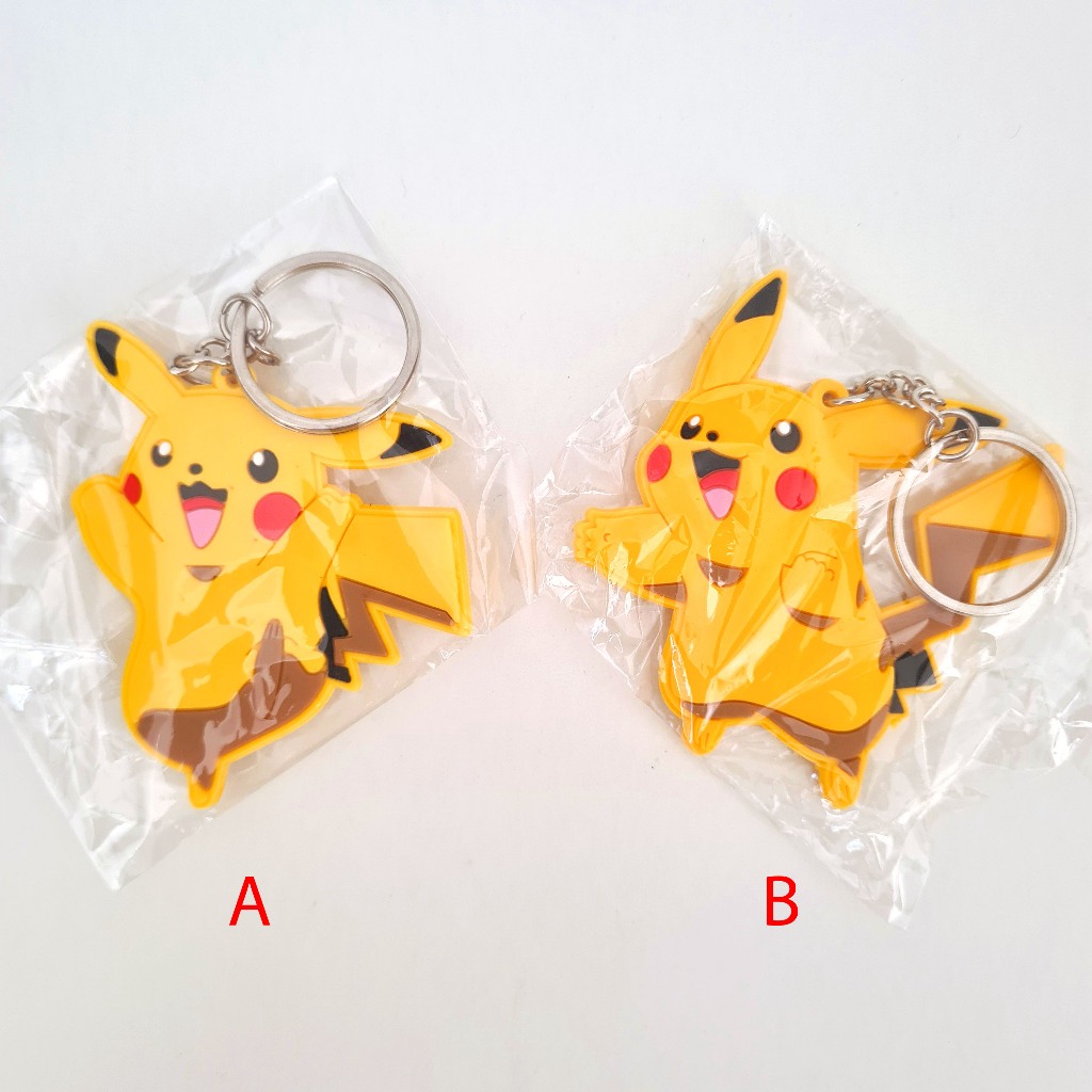 Souvenir Gantungan Hiasan Aksesoris Tas Kunci Key Chain Keyring Karet Kucing Pokemon Pikachu Kuning