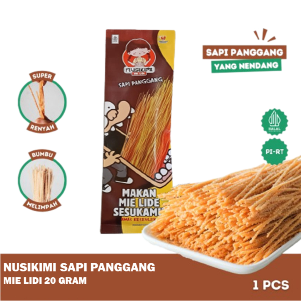 

Mie Lidi Jajanan Viral Snack Jadul Rasa Sapi panggang - NUSIKIMI