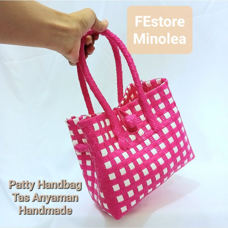 Patty Bag Mini - Tas Anyaman Jali Handmade - Handbag Pink Motif