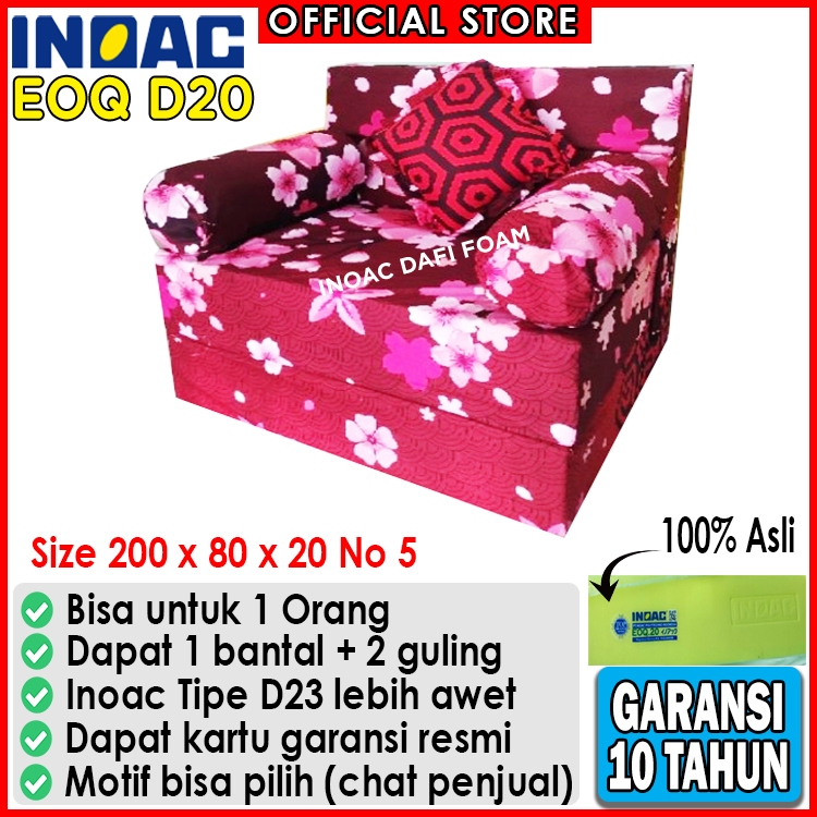 Sofabed Inoac 200x80x20 nomor 5 busa Inoac EOQ D20 original garansi 10 tahun kasur busa kasur lipat 