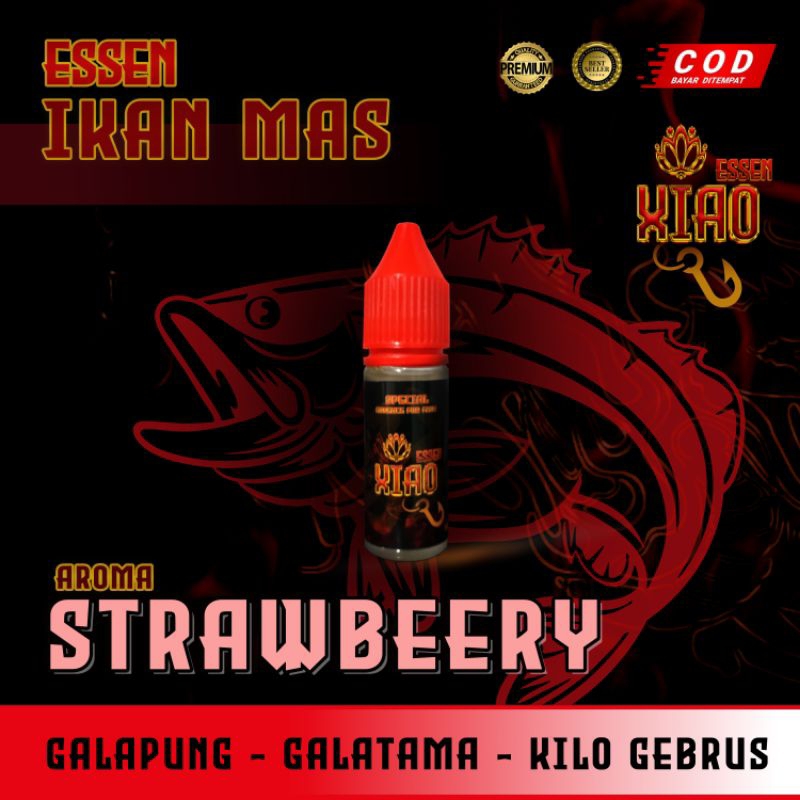 ESSEN IKAN MAS AROMA STRAWBERRY perpaduan kacang almond,tenggiri,seafood dan biang amis