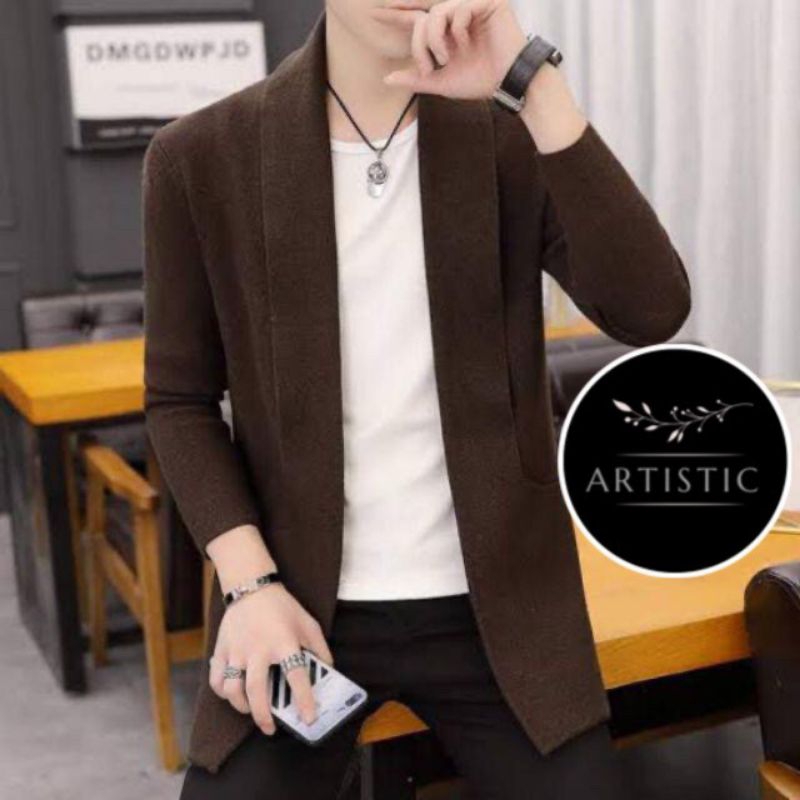 Sweater Blazer Pria Simple Outer Cotton Rajut Premium