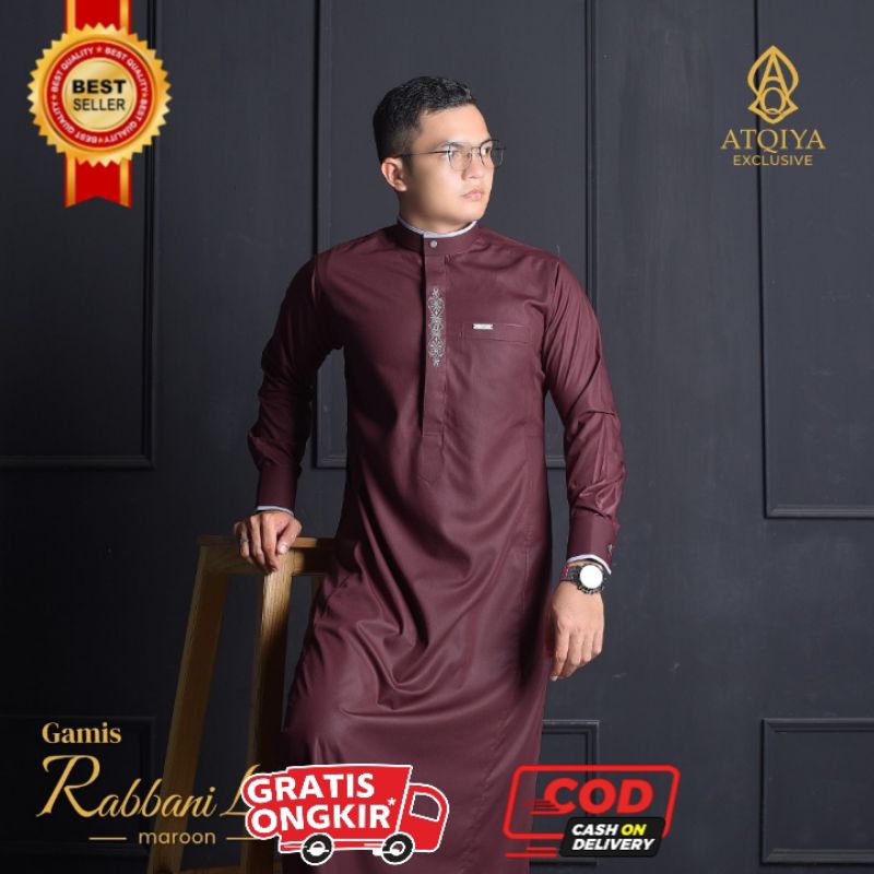 Gamis ATQIYA RABBANI LIS / Gamis Pria / Gamis Pria Dewasa / Jubah Kekinian Dan Trendy