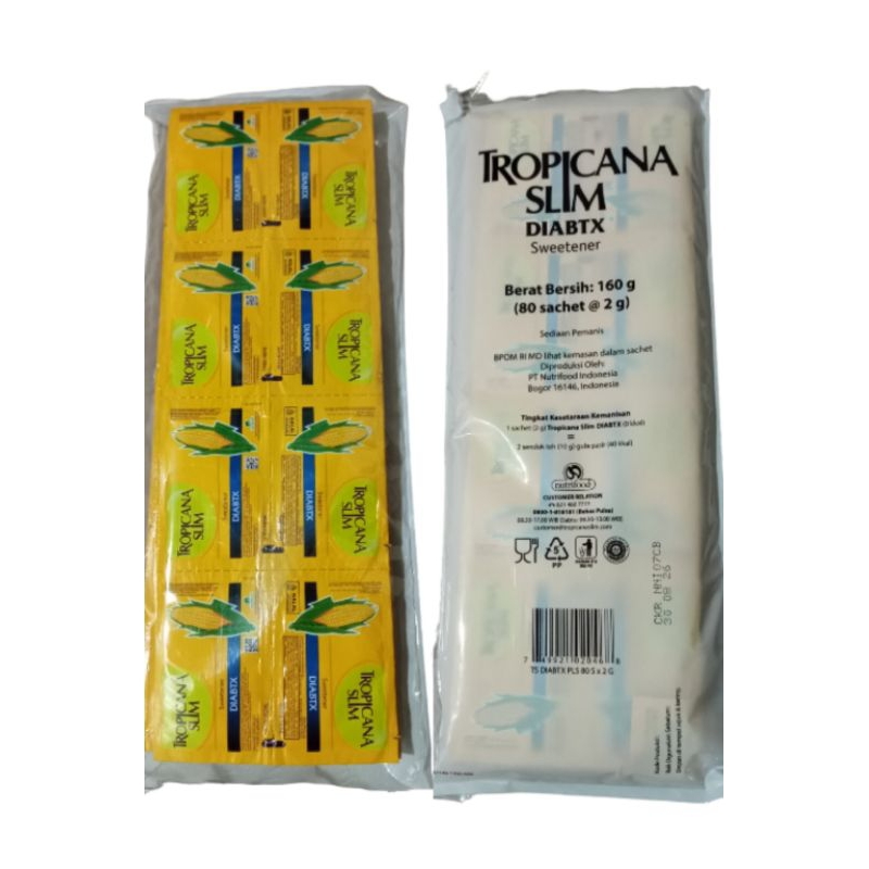 

TROPICANA SLIM DIABTX sweetener 1 pak isi 80 sachet@2g