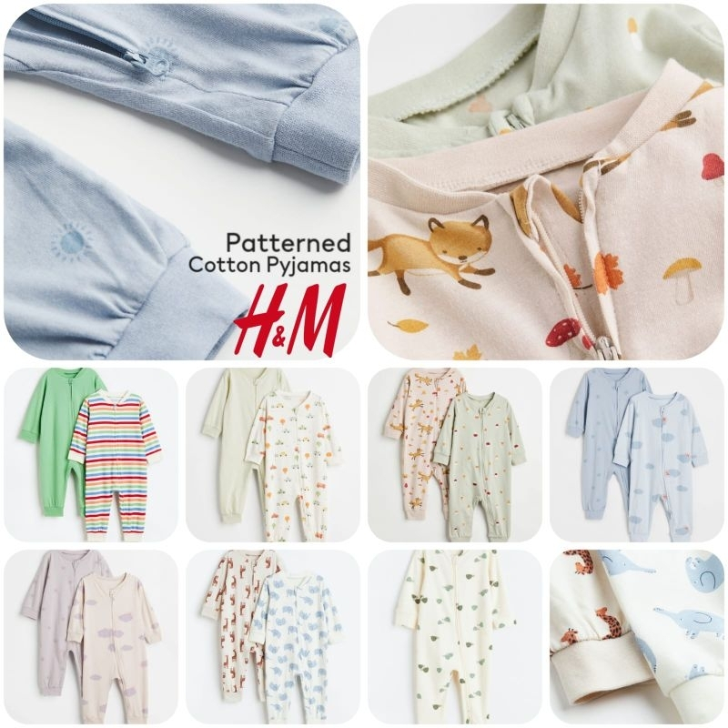 Sleepsuit Anak Bayi Unisex 1 Bulan - 2 Tahun Sleepsuit Anak Laki Laki Jumper Anak Perempuan Romper H