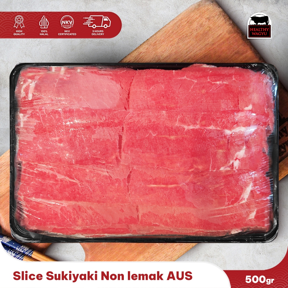 

Sukiyaki Beef Slice Daging Slice Tipis Non Lemak Australia 500 Gram Healthy Wagyu