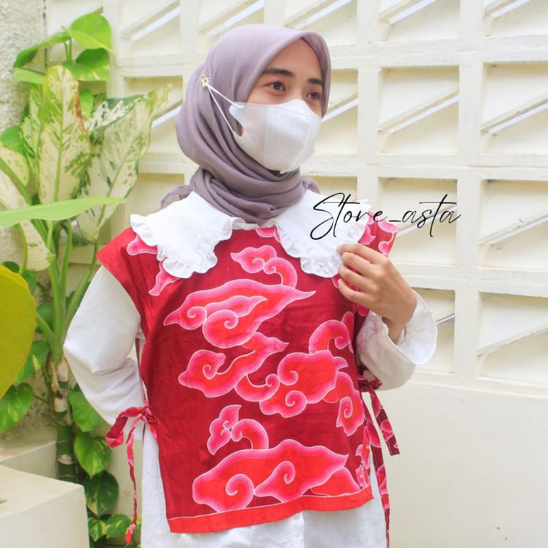 VEST BATIK CIREBON MEGA MENDUNG/ATASAN WANITA CASUAL