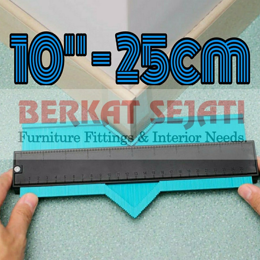 10" Penggaris Contour Copy Ruler Gauge Duplicator Penjiplak Siku Sudut