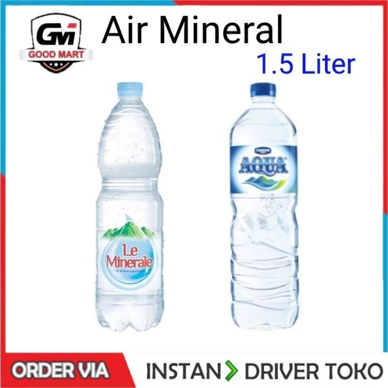 

Air Mineral Le minerale dan Aqua 1500 ml