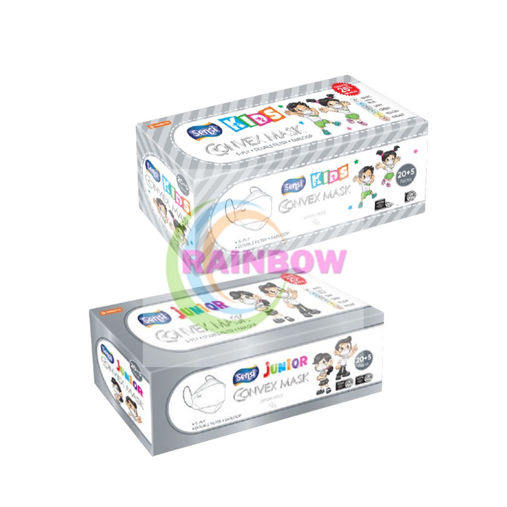 Masker Sensi Anak Convex Junior Kids Mask 5 Ply Isi 25 Pcs / Masker KF94 Anak / Disposable Mask KF 9