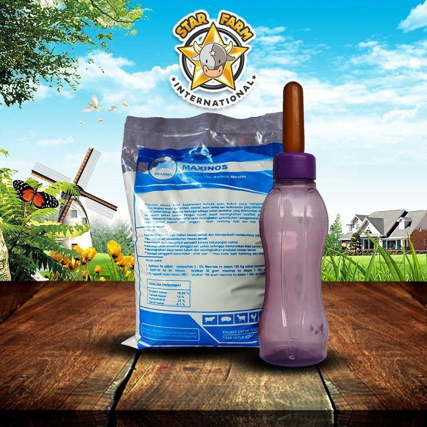 Susu Hewan Maxinos 1kg Plus Botol Dot Pedet - Star Farm