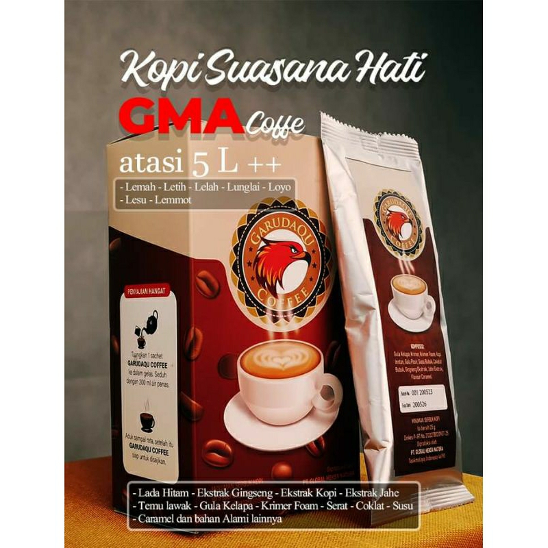 

1 Sachet GMA KOPI Ekstrak Gingseng Korea GARUDAQU Herbal 25 gr