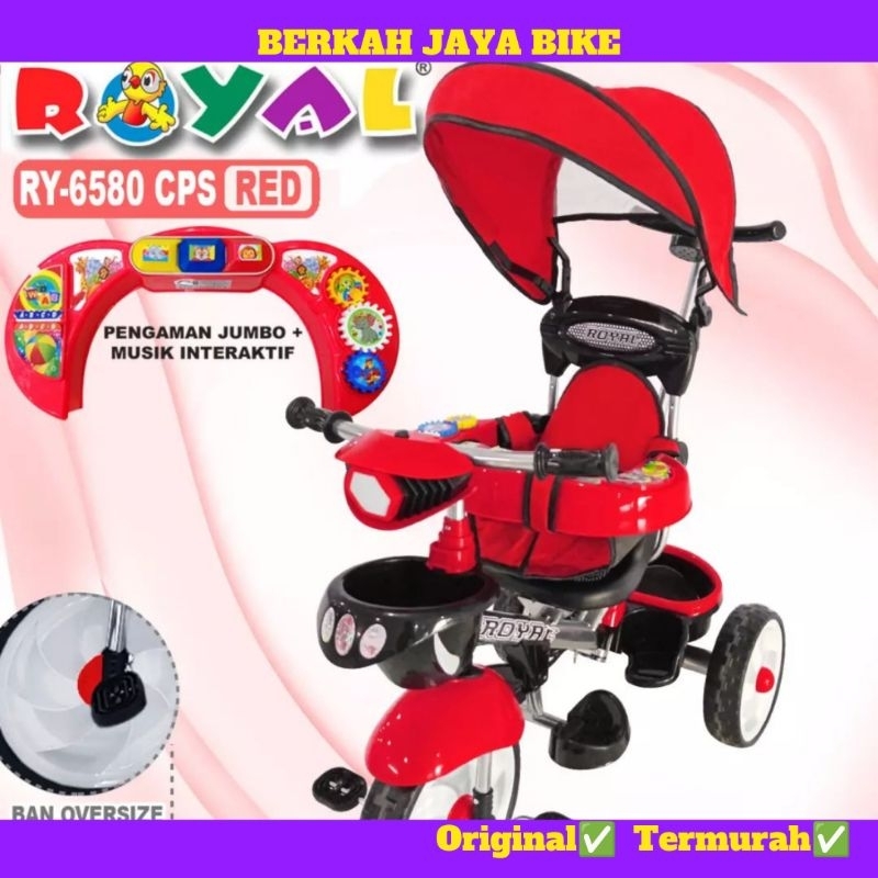 SEPEDA STROLLER ROYAL 6580 ( ADA MUSIK & MAINANAN & JOK PUTAR ) SEPEDA RODA TIGA STROLLER