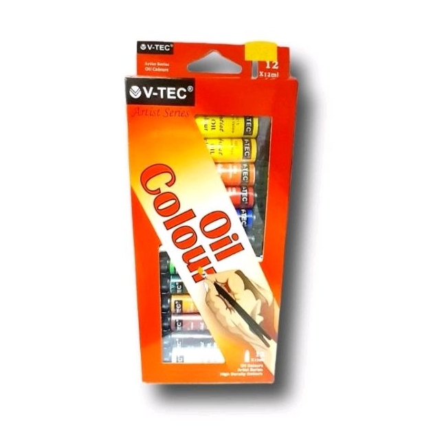 

V tec Oil colour 12 Warna Lengkap