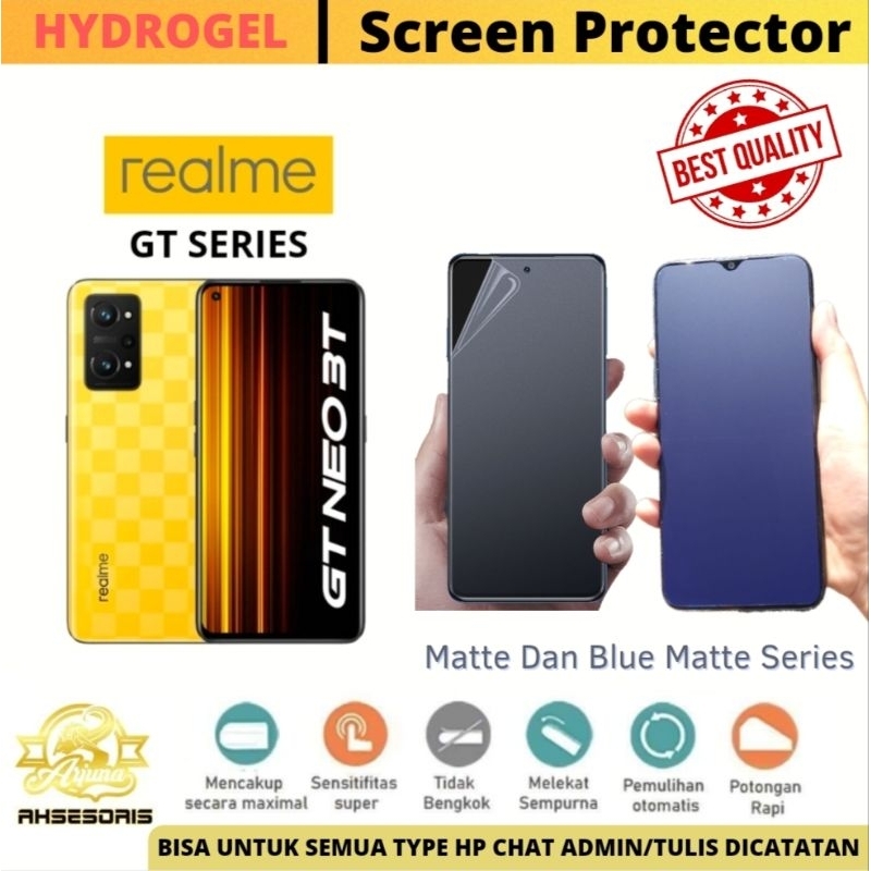 Anti Gores Hydrogel MATTE Dan BLUEMATTE Realme GT Series Gt5 (240w)/ GT3/ GT Neo 5/ GT Neo 6SE/ GT 2