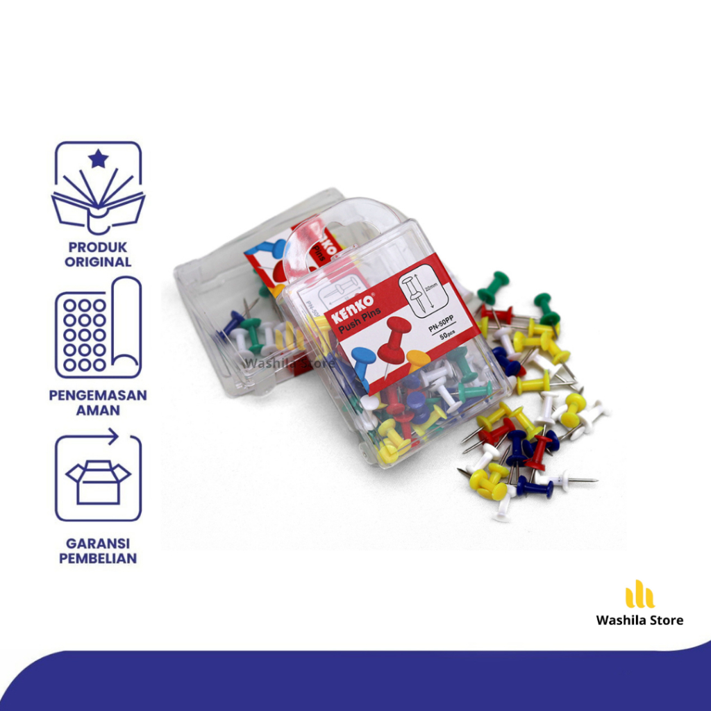 

Push Pin Jarum Tekan Paku Pin Kenko 1 Bok isi 50pcs